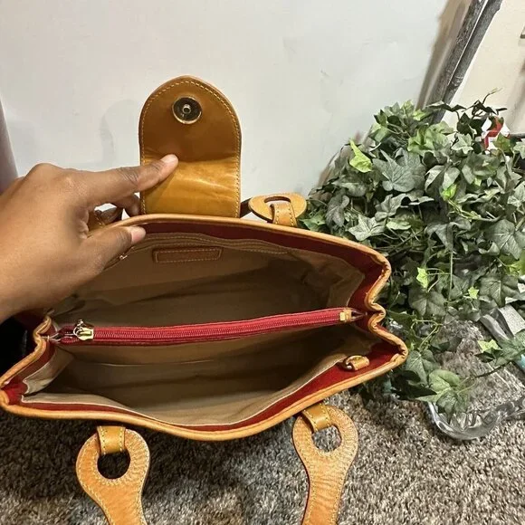 La Tour Eiffel 1887 Leather Color block Satchel Handbag red blue green brown - Picture 13 of 13